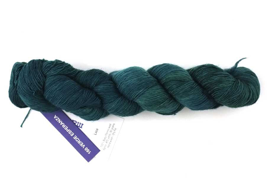Malabrigo Lace in color Verde Esperanza, Lace Weight Merino Wool Knitting Yarn, dark teal, #160 - Red Beauty Textiles