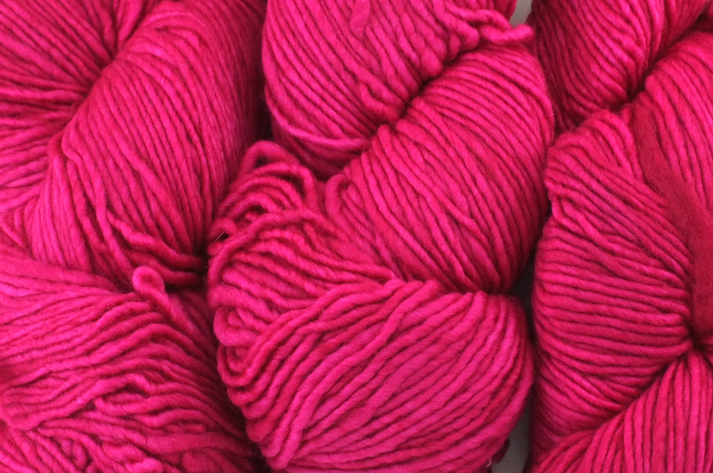Malabrigo Worsted in color Fucsia, Merino Wool Aran Weight Knitting Yarn, true fuchsia pink, #093 - Red Beauty Textiles