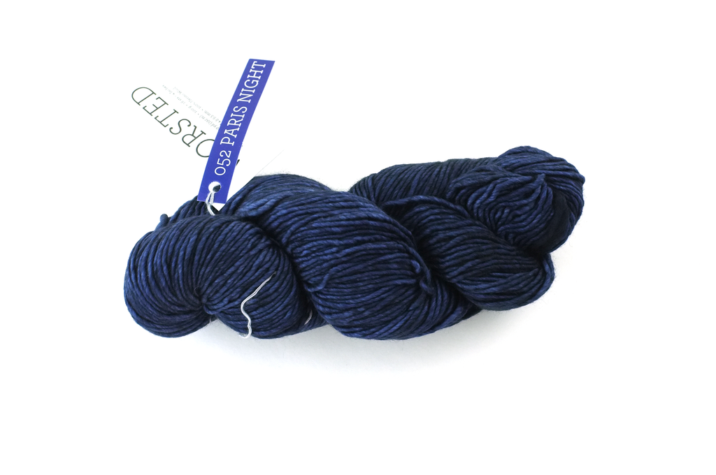 Malabrigo Worsted in color Paris Night, #052, Merino Wool Aran Weight Knitting Yarn, dark blue - Red Beauty Textiles