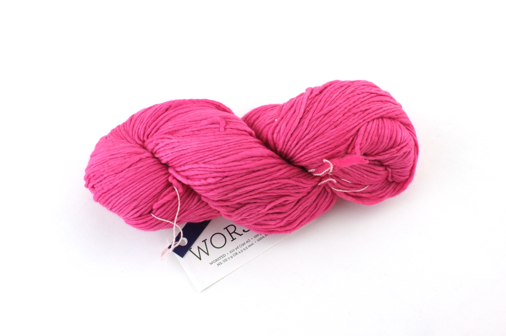 Malabrigo Worsted in color Shocking Pink, #184, Merino Wool Aran Weight Knitting Yarn, bright pink - Red Beauty Textiles