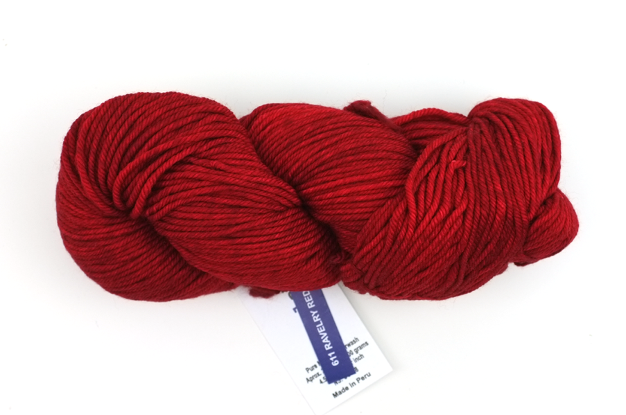 Malabrigo Rios in color Ravelry Red, Merino Wool Worsted Weight Knitting Yarn, pure red, #611 - Red Beauty Textiles