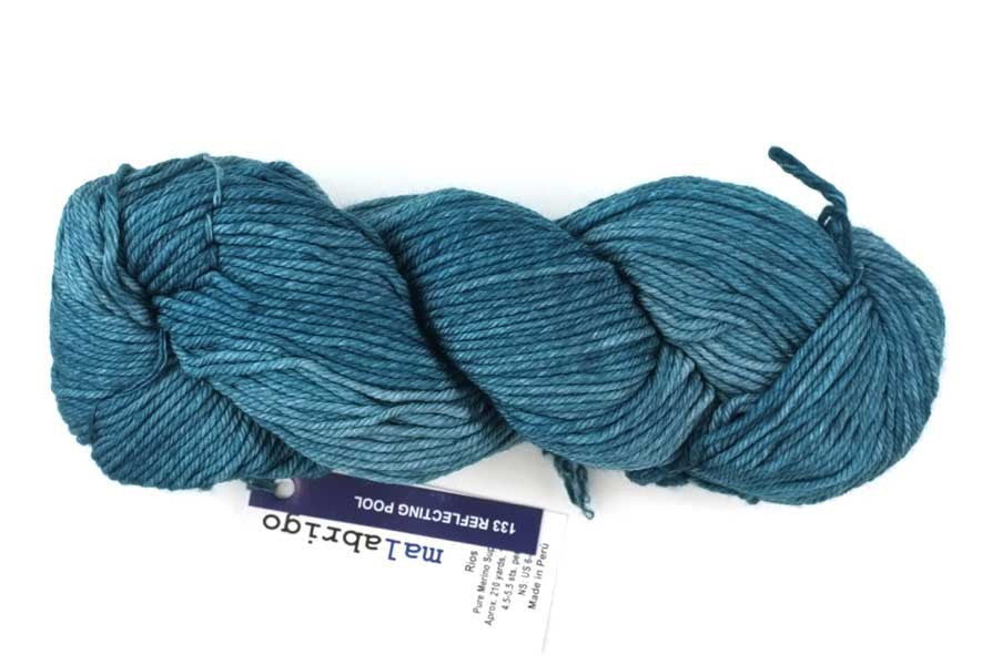 Malabrigo Rios in color Reflecting Pool, Merino Wool Worsted Weight Knitting Yarn, light indigo blue, #133 - Red Beauty Textiles