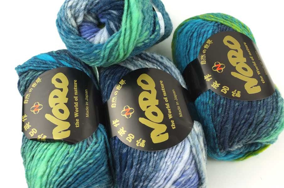 Noro Kureyon Color 359 Worsted Weight 100% Wool Knitting Yarn, blue, navy, white by Red Beauty Textiles