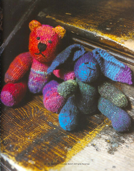 Noro Kureyon Bear and Rabbit, free digital knitting pattern download by Red Beauty Textiles