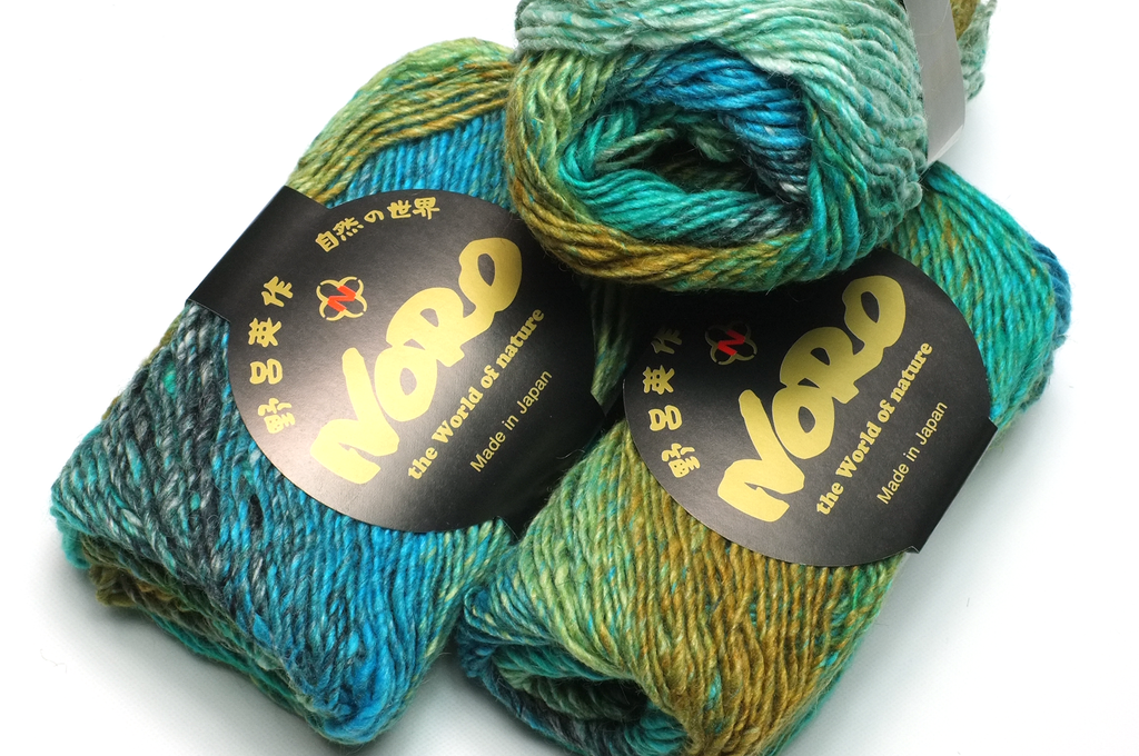 Noro Silk Garden Color 470, Silk Mohair Wool Aran Weight Knitting Yarn, greens, turquoise - Red Beauty Textiles