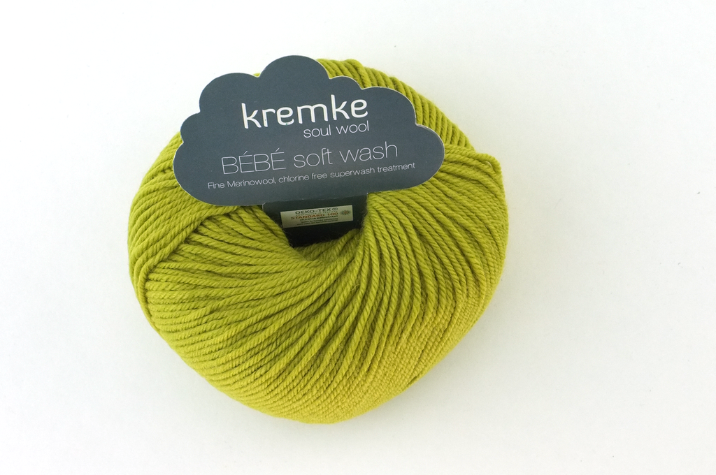 Bébé Soft Wash Baby Yarn, Apple, light avocado green, sport weight superwash merino wool - Red Beauty Textiles