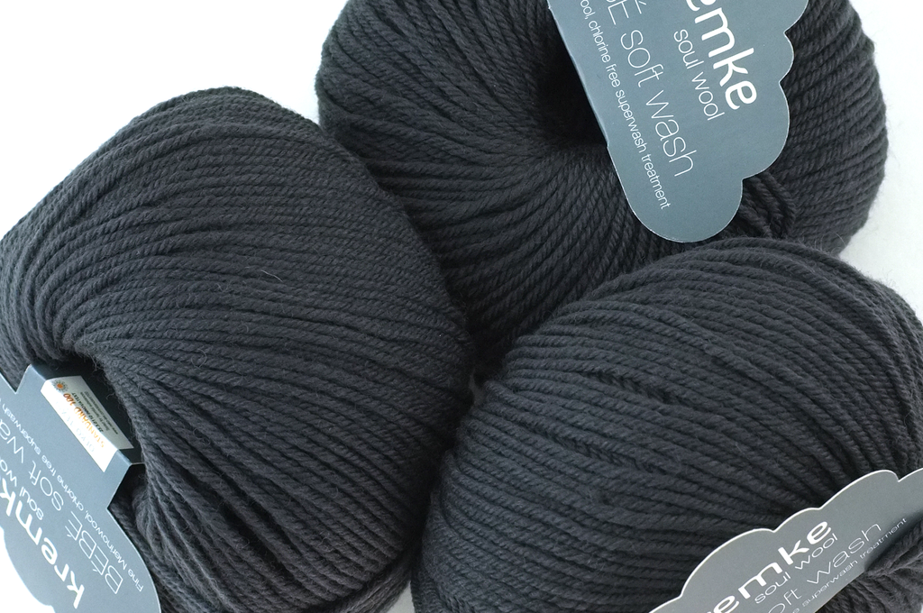 Bébé Soft Wash Baby Yarn, Silver Gray, solid darker gray, sport weight superwash merino wool by Red Beauty Textiles