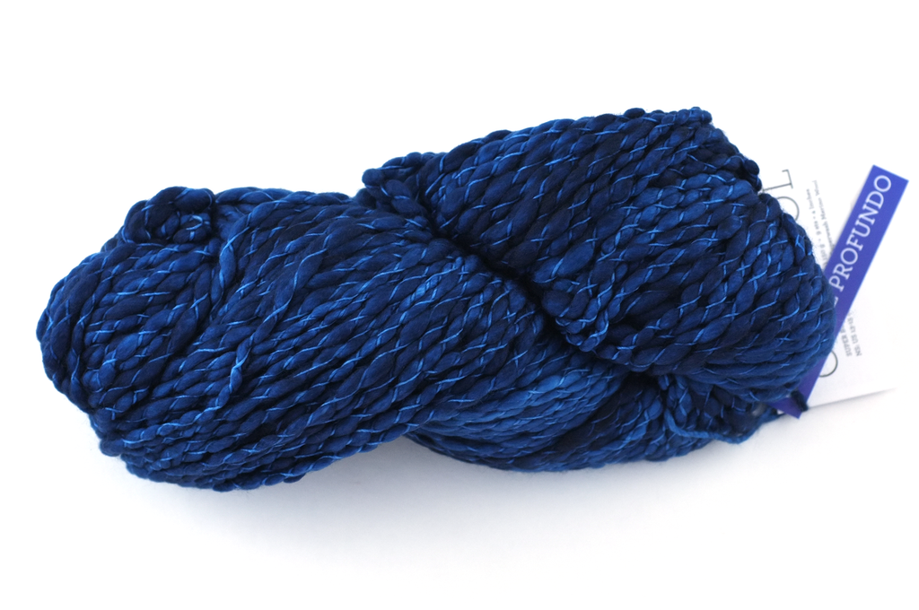 Malabrigo Caracol in color Azul Profundo #150, Super Bulky thick and thin superwash merino knitting yarn in deep blue - Red Beauty Textiles