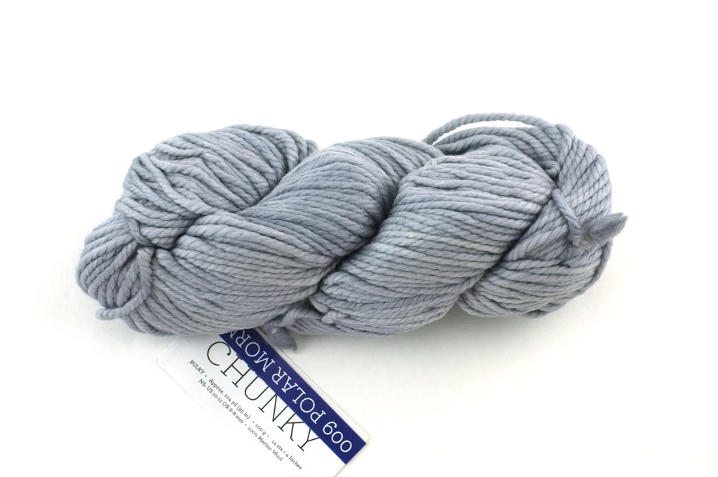 Malabrigo Chunky in color Polar Morn, Bulky Weight Merino Wool Knitting Yarn, cool light gray, #009 - Red Beauty Textiles
