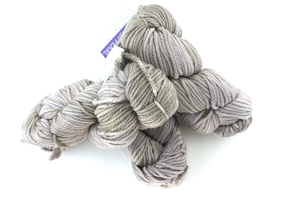 Malabrigo Chunky in color Pearl, Bulky Weight Merino Wool Knitting Yarn, pale light gray, #036 - Red Beauty Textiles