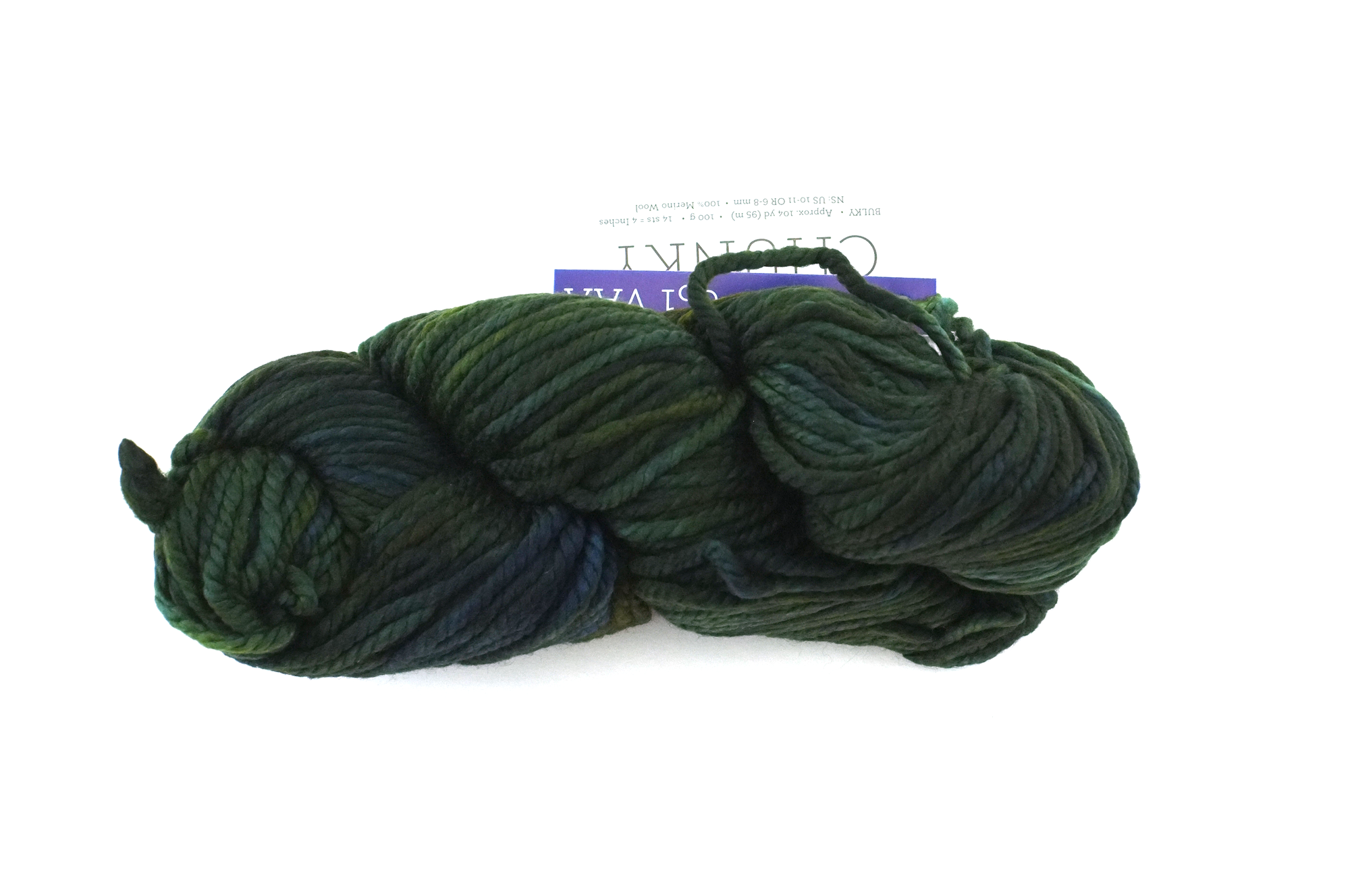 Malabrigo Chunky in color VAA, Bulky Weight Merino Wool Knitting Yarn, dark green medley, #051 - Red Beauty Textiles