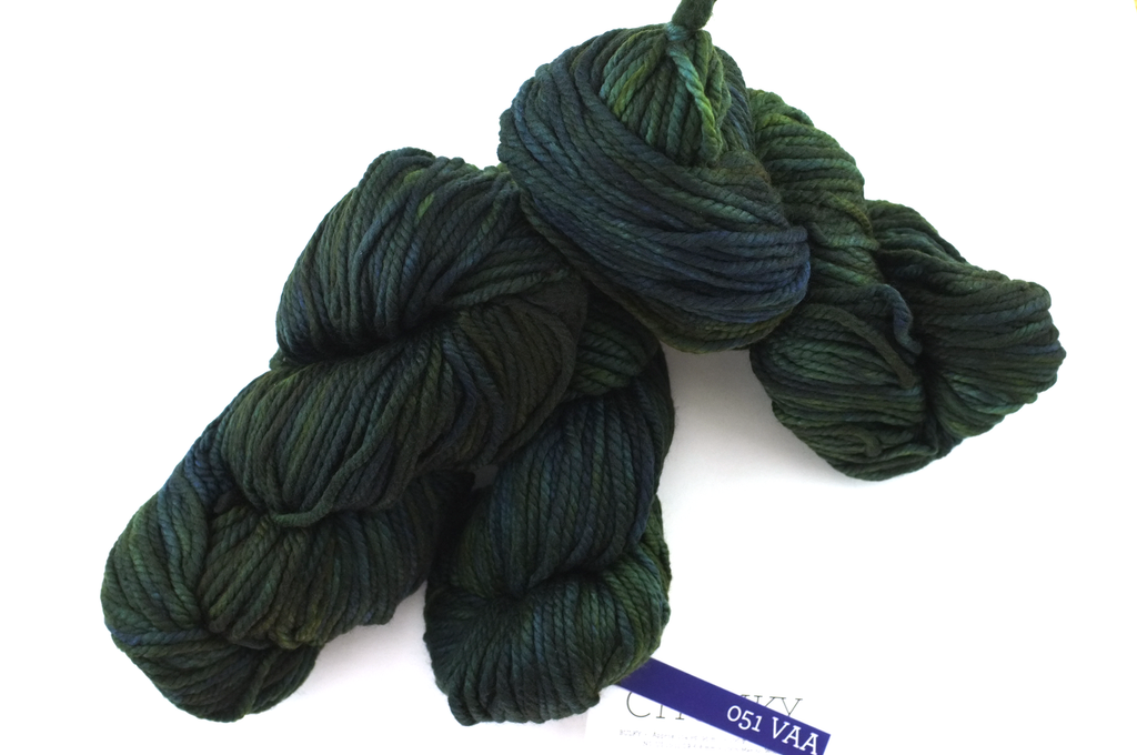 Malabrigo Chunky in color VAA, Bulky Weight Merino Wool Knitting Yarn, dark green medley, #051 - Red Beauty Textiles