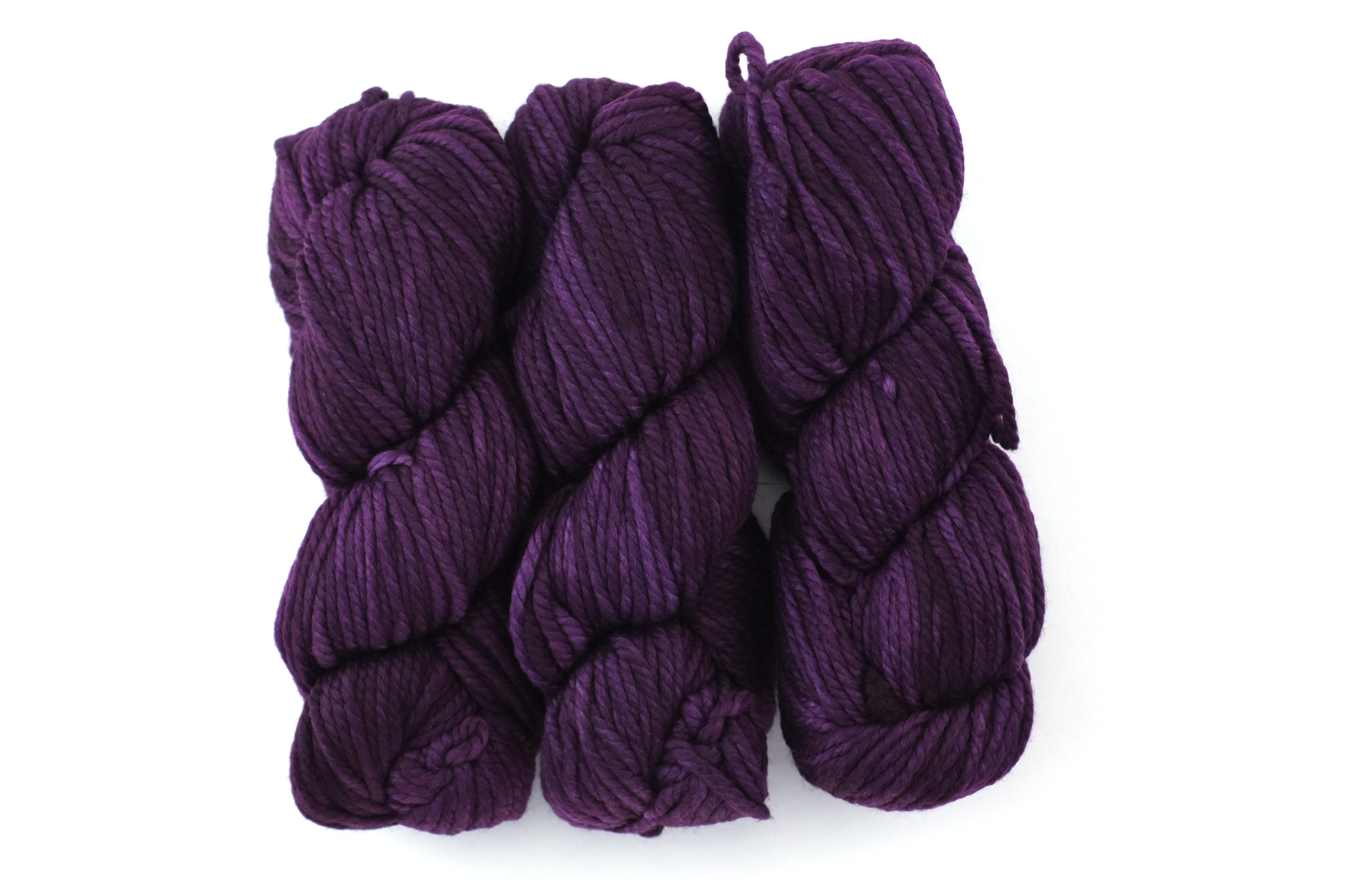 Malabrigo Chunky in color Uva, Bulky Weight Merino Wool Knitting Yarn, dark grape purple, #073 - Red Beauty Textiles