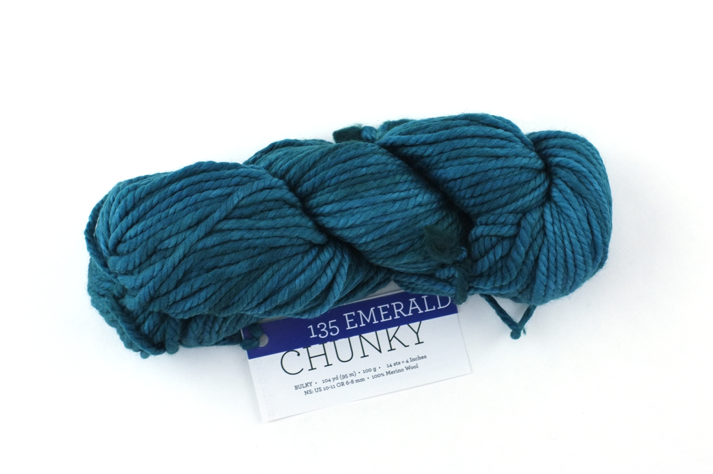 Malabrigo Chunky in color Emerald, Bulky Weight Merino Wool Knitting Yarn, deep teal green, #135 - Red Beauty Textiles