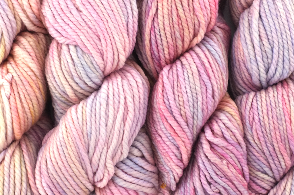 Malabrigo Chunky in color Rosalinda, Bulky Weight Merino Wool Knitting Yarn, pinks, peach, lilac, #398 - Red Beauty Textiles