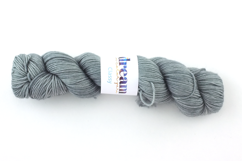 Dream in Color Classy color Gray Tabby 003, worsted weight superwash wool knitting yarn, medium gray, semi-solid by Red Beauty Textiles