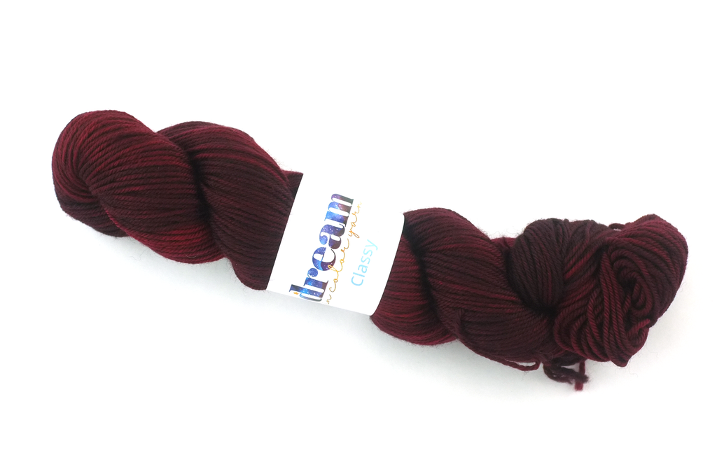 Dream in Color Classy color Serenity 925, worsted weight superwash wool knitting yarn, deepest dark red - Red Beauty Textiles