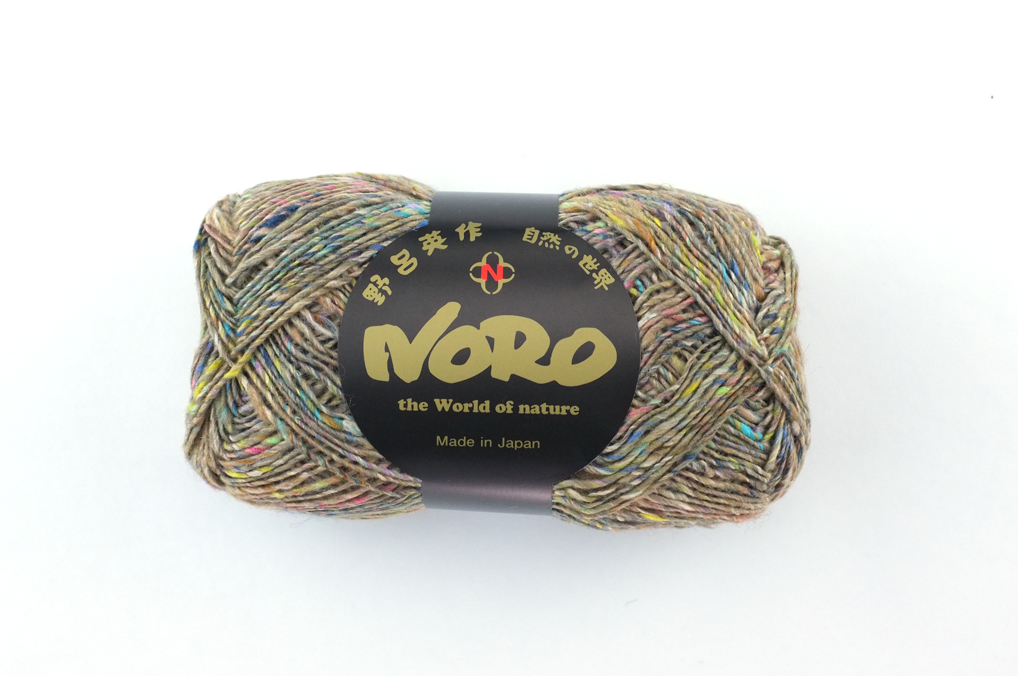 Noro Silk Garden Sock Solo Color TW10, wool silk mohair sport weight knitting yarn, pastel rainbow tweed flecks on tan by Red Beauty Textiles