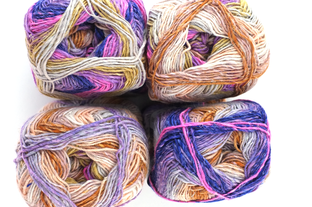 Noro Silk Garden Sock Color S450, wool silk mohair sport weight yarn, pink, beige, purple