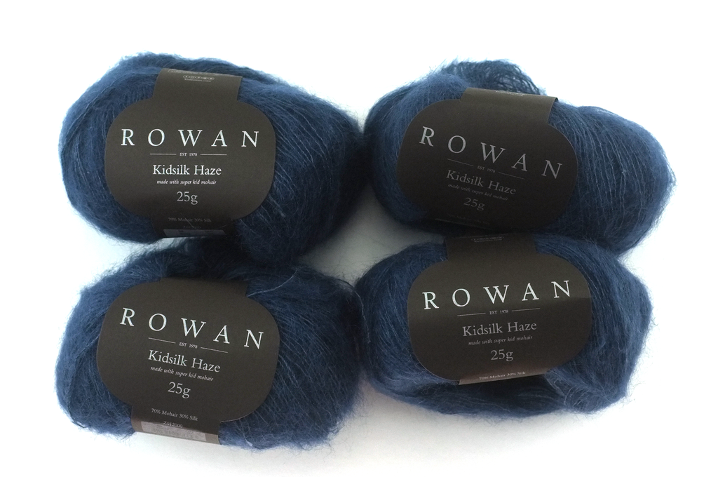Rowan Kidsilk Haze, Hurricane #388, paint-chip Prussian blue, mohair/silk laceweight yarn - Red Beauty Textiles