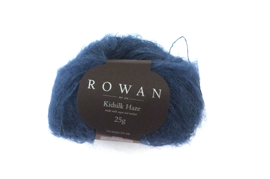 Rowan Kidsilk Haze, Hurricane #388, paint-chip Prussian blue, mohair/silk laceweight yarn - Red Beauty Textiles