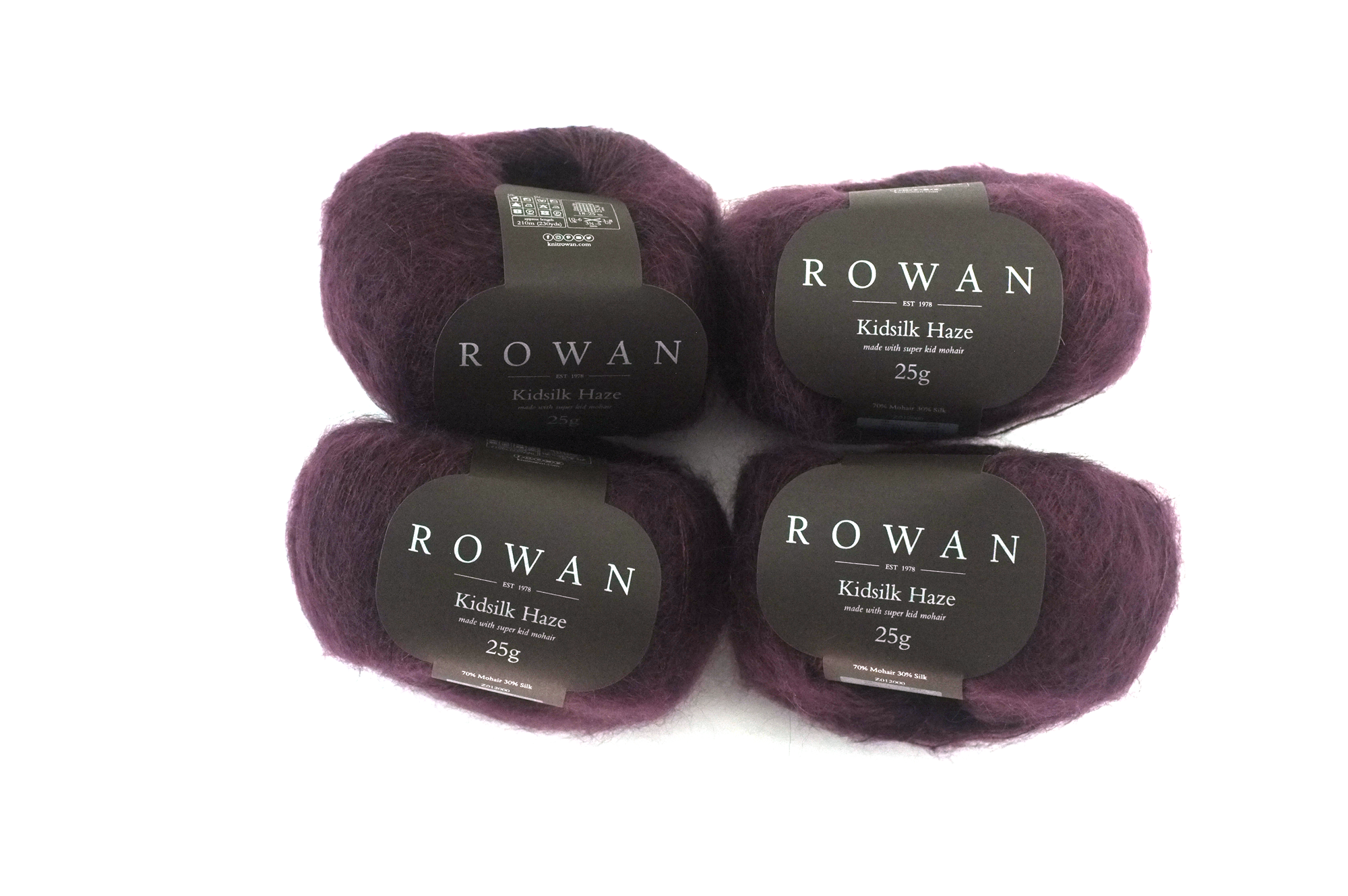 Rowan Kidsilk Haze, Blackcurrant #641, deep wineberry red, mohair/silk laceweight yarn - Red Beauty Textiles