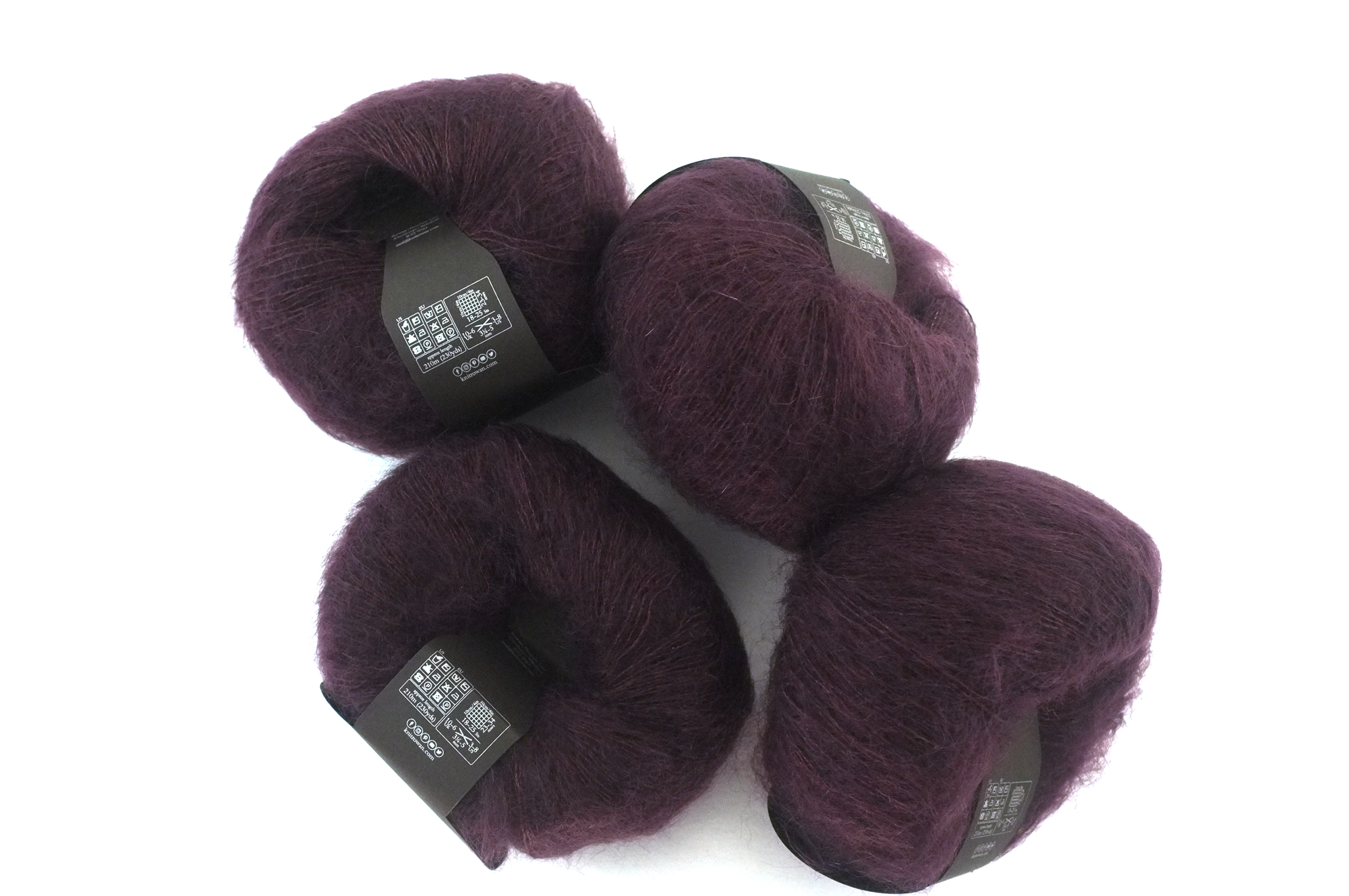 Rowan Kidsilk Haze, Blackcurrant #641, deep wineberry red, mohair/silk laceweight yarn - Red Beauty Textiles