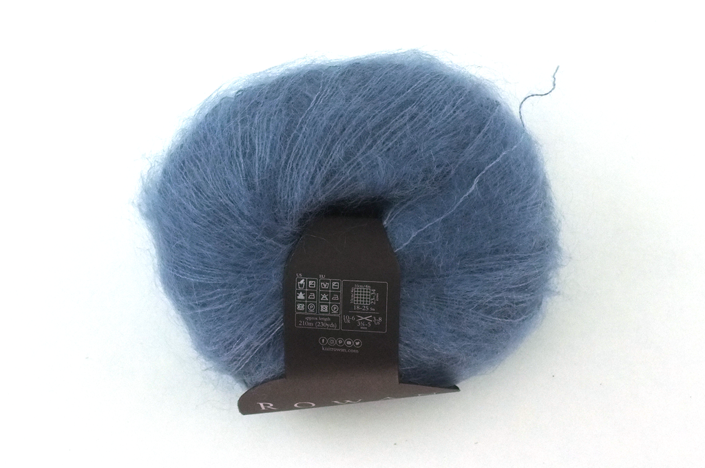Rowan Kidsilk Haze, Mist #702, soft hazy blue, mohair/silk laceweight yarn - Red Beauty Textiles