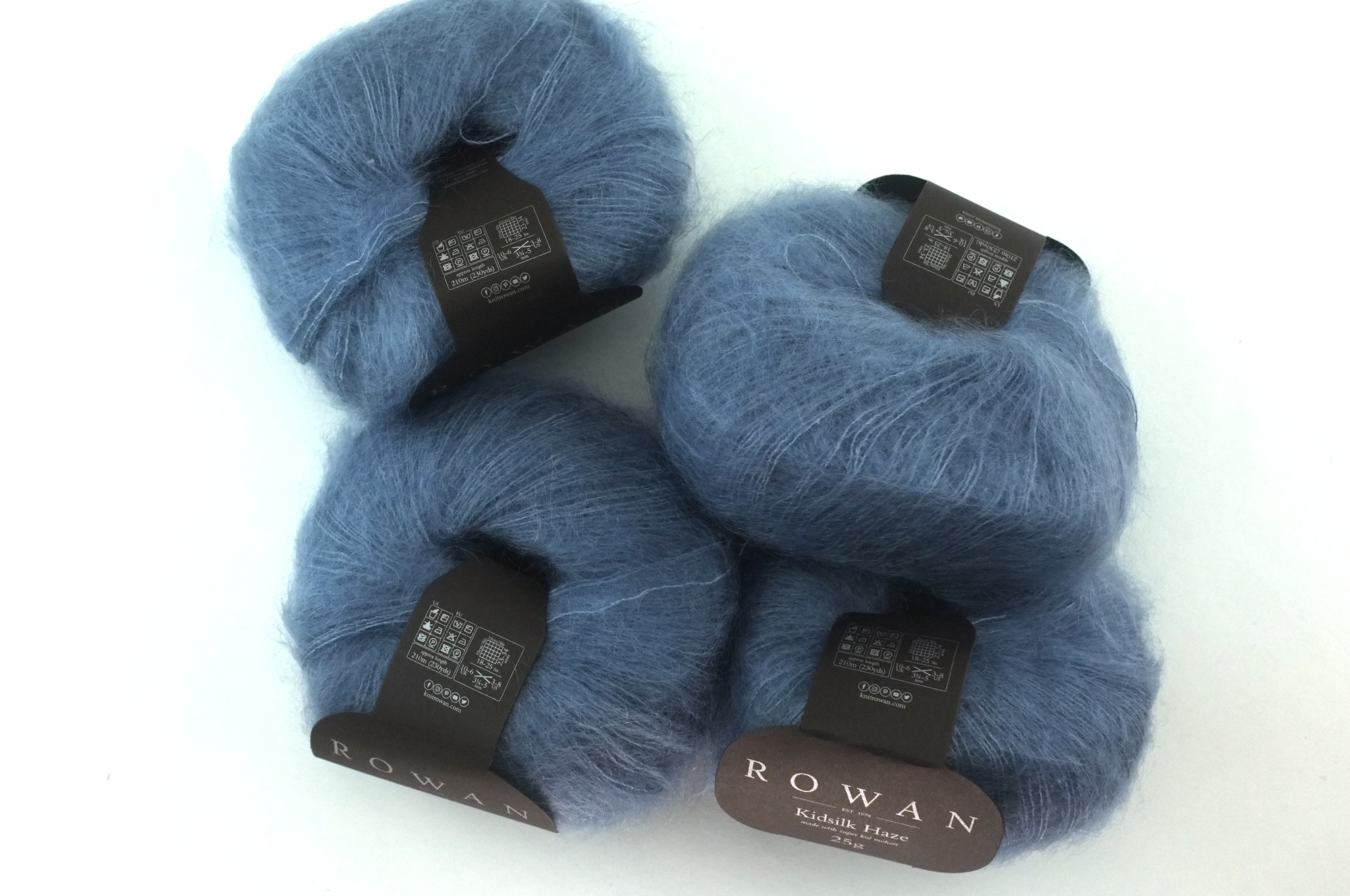 Rowan Kidsilk Haze, Mist #702, soft hazy blue, mohair/silk laceweight yarn - Red Beauty Textiles