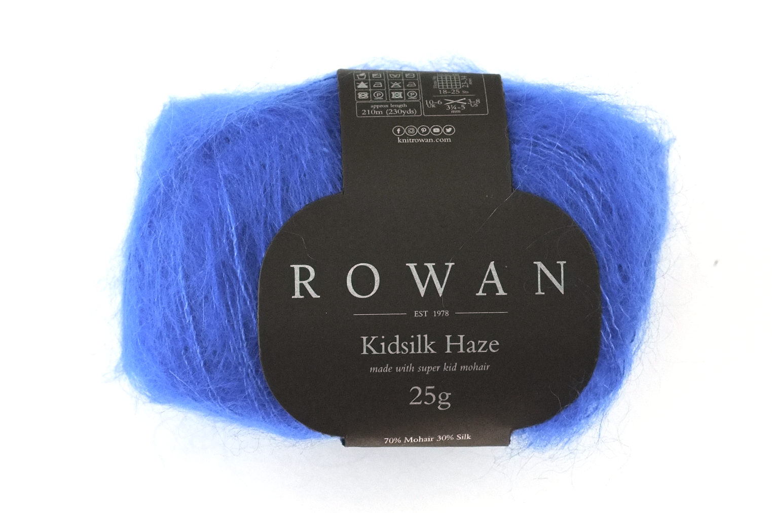 Rowan Kidsilk Haze, Electric #705, bright electric blue, mohair/silk laceweight yarn - Red Beauty Textiles