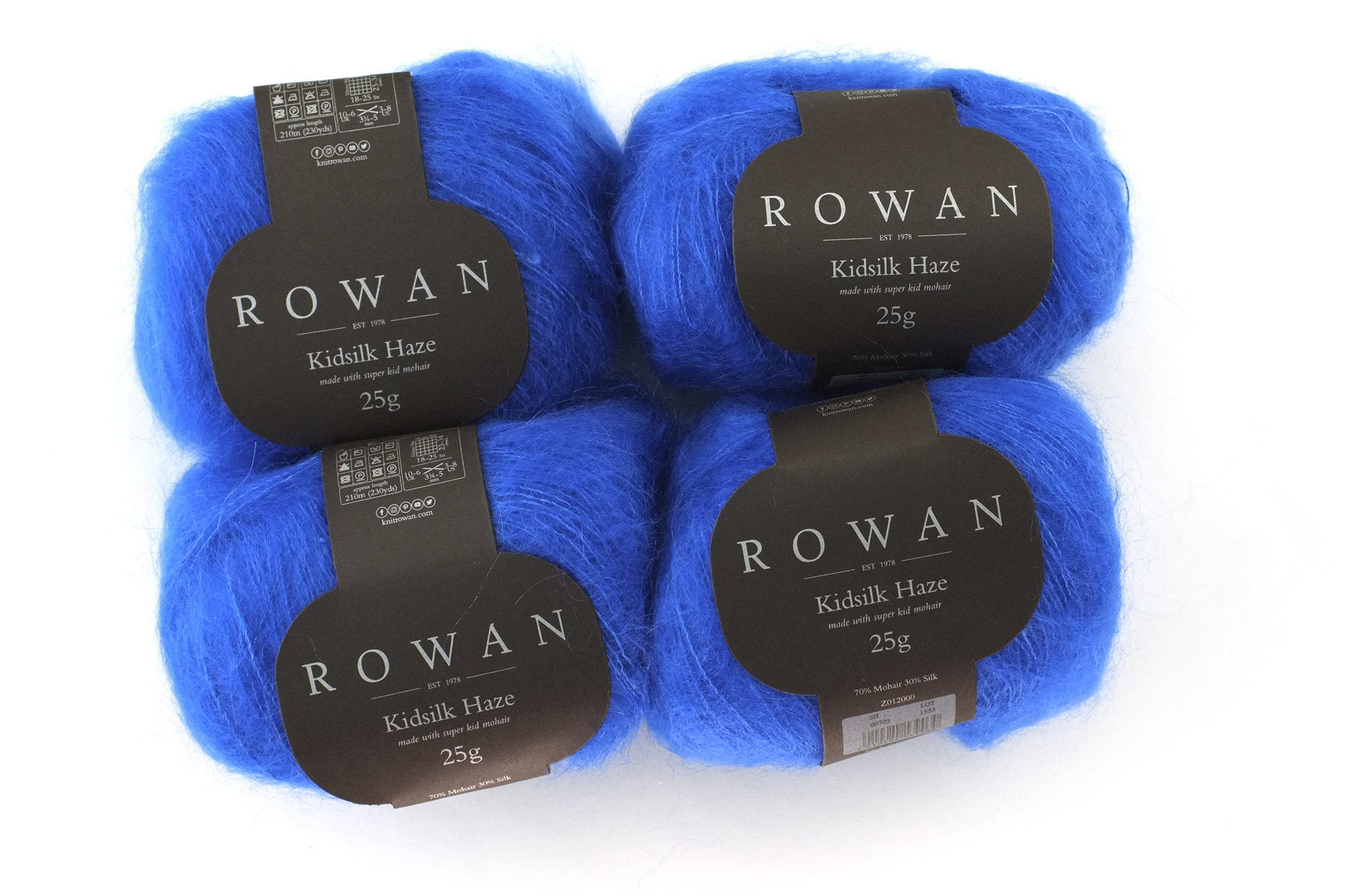 Rowan Kidsilk Haze, Electric #705, bright electric blue, mohair/silk laceweight yarn - Red Beauty Textiles