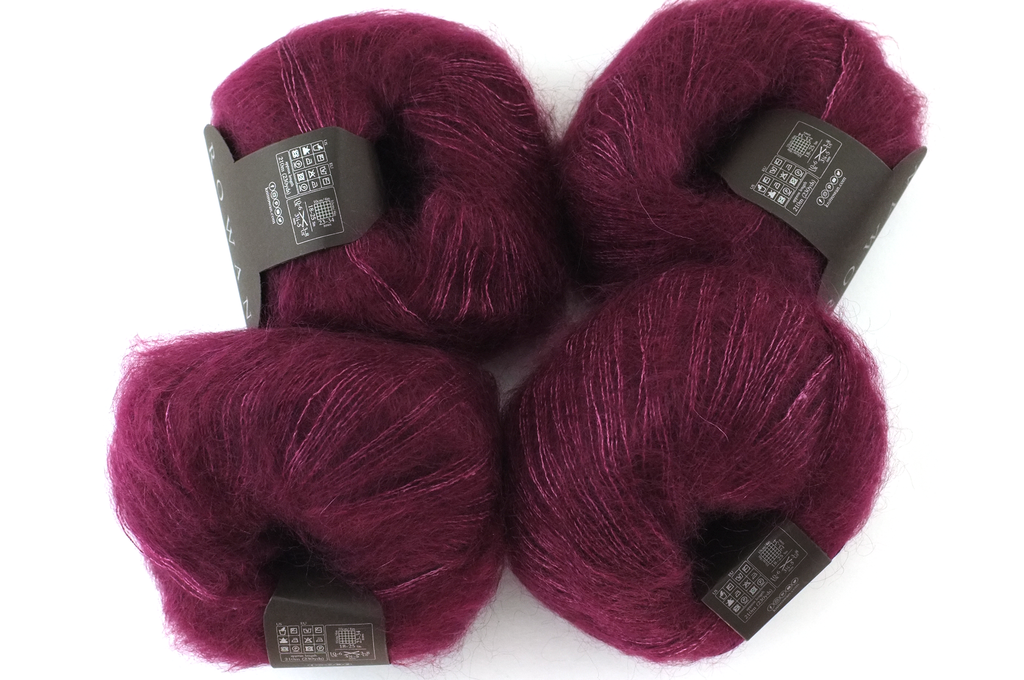 Rowan Kidsilk Haze, Plum #718, dark plum, mohair/silk laceweight yarn - Red Beauty Textiles