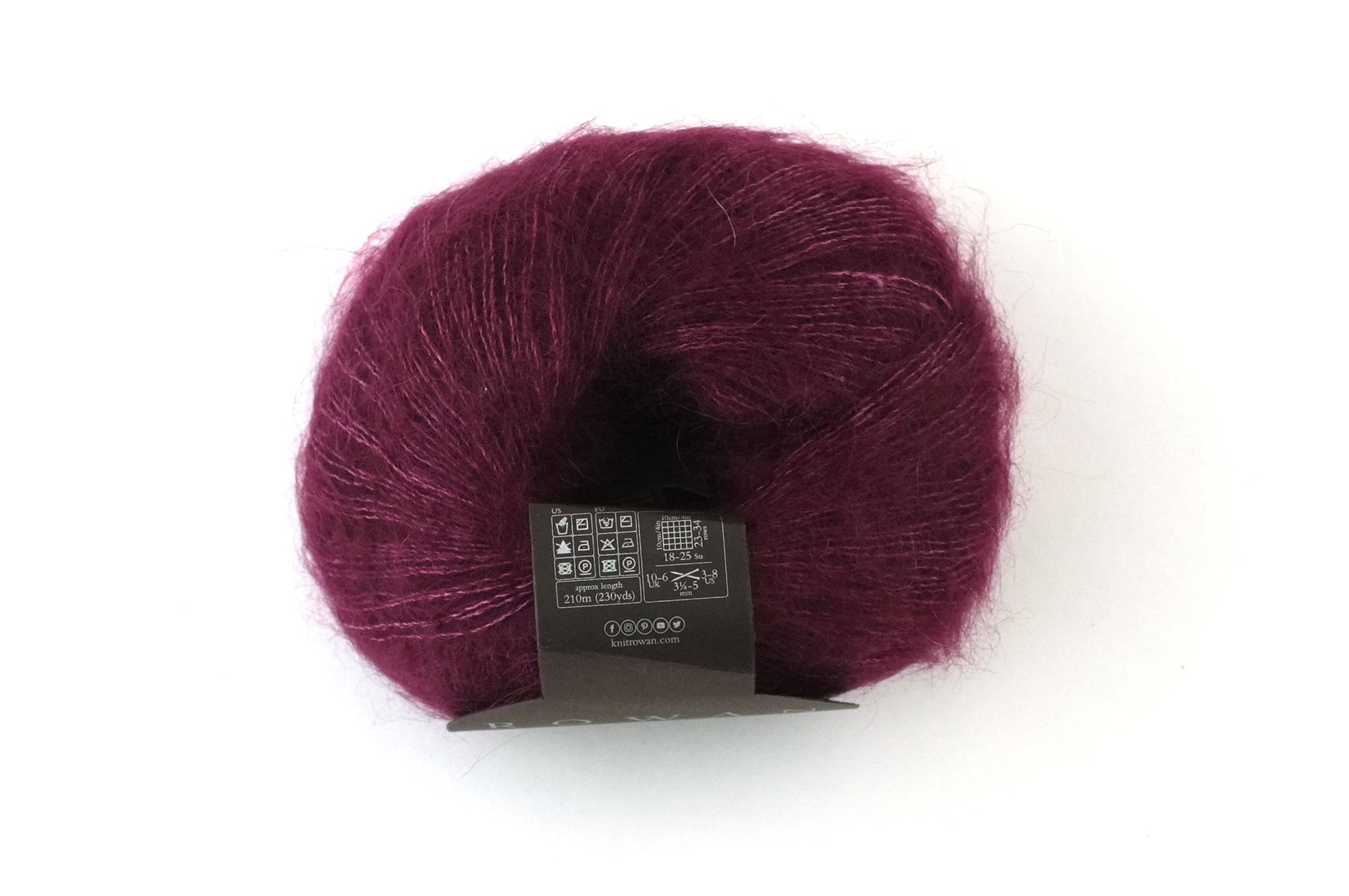 Rowan Kidsilk Haze, Plum #718, dark plum, mohair/silk laceweight yarn - Red Beauty Textiles