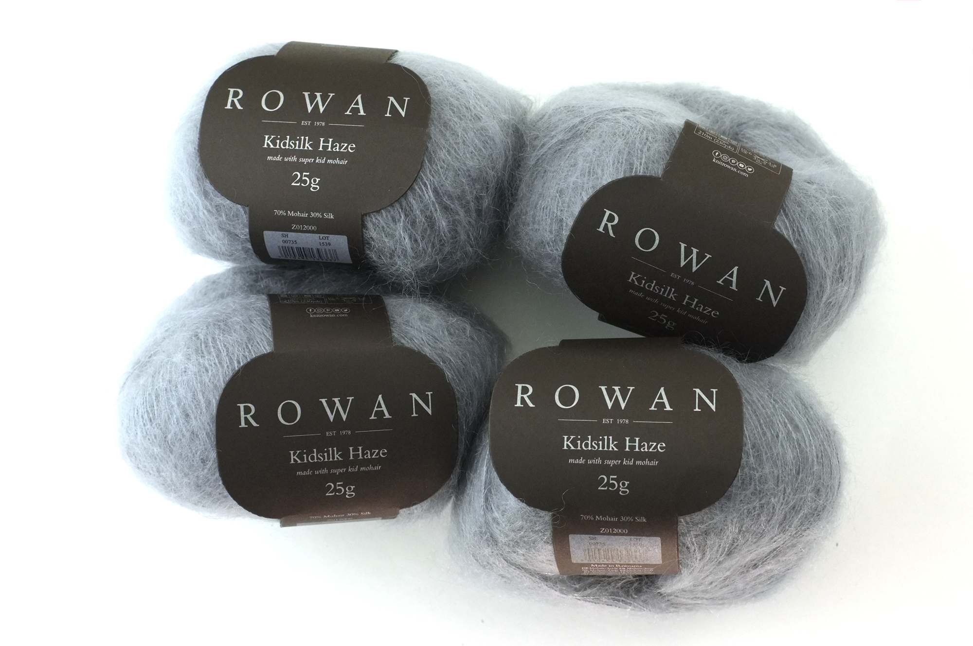 Rowan Kidsilk Haze, Dusk #735, medium neutral gray, mohair/silk laceweight yarn - Red Beauty Textiles