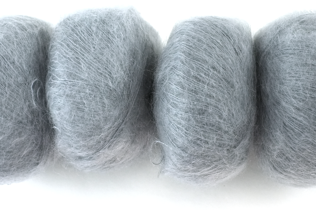 Rowan Kidsilk Haze, Dusk #735, medium neutral gray, mohair/silk laceweight yarn - Red Beauty Textiles