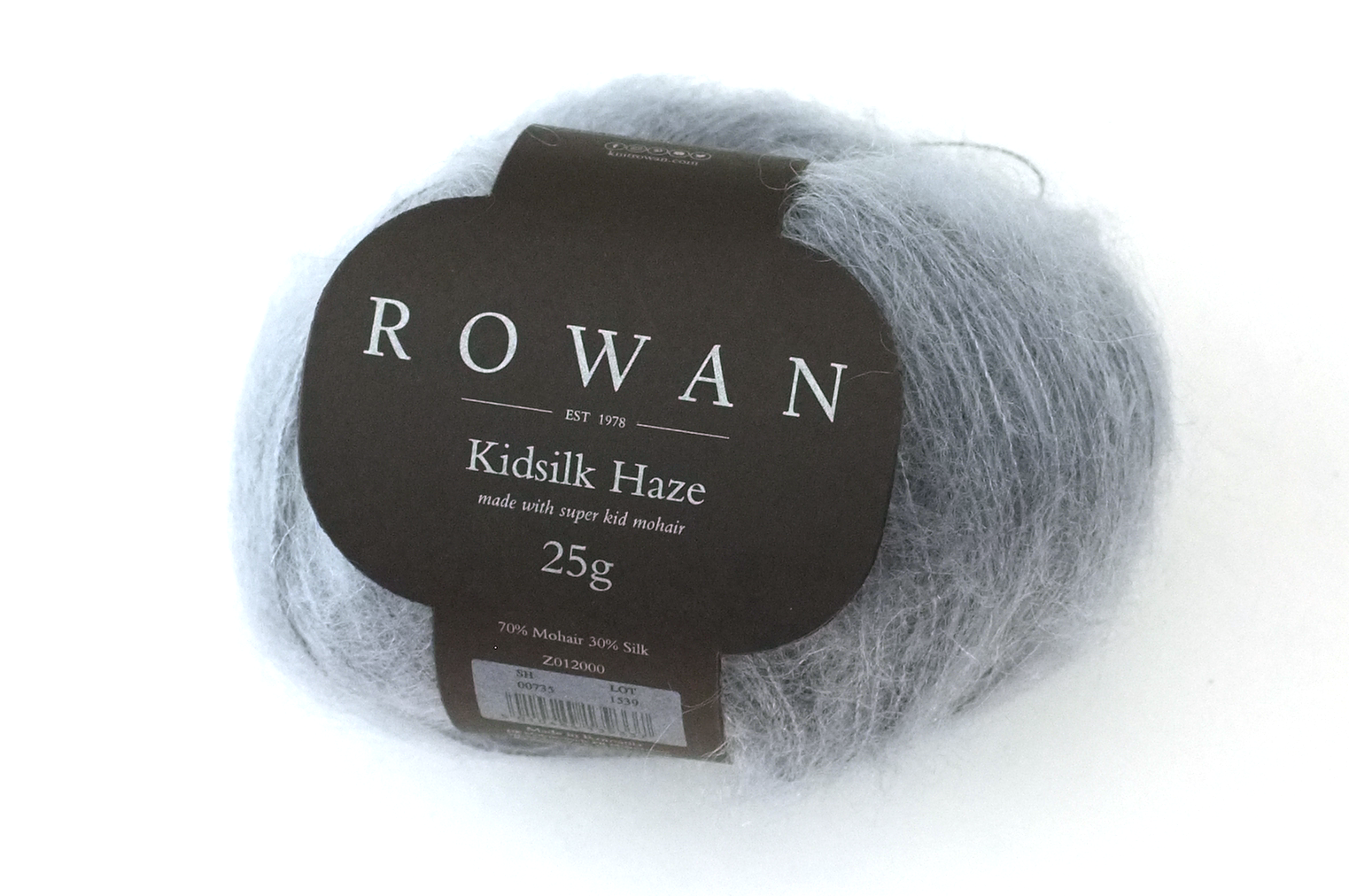 Rowan Kidsilk Haze, Dusk #735, medium neutral gray, mohair/silk laceweight yarn - Red Beauty Textiles