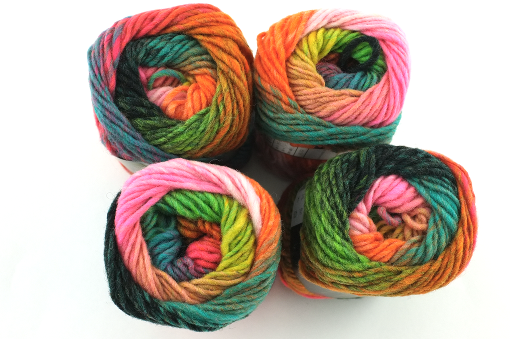 Noro Kureyon Color 438, Worsted Weight 100% Wool Knitting Yarn, orange, teal, kelly, yellow