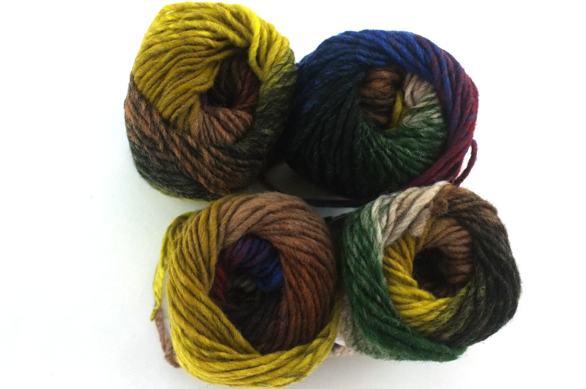 Noro Kureyon Color 441, Worsted Weight 100% Wool Knitting Yarn, mustard, green, blue, brown by Red Beauty Textiles