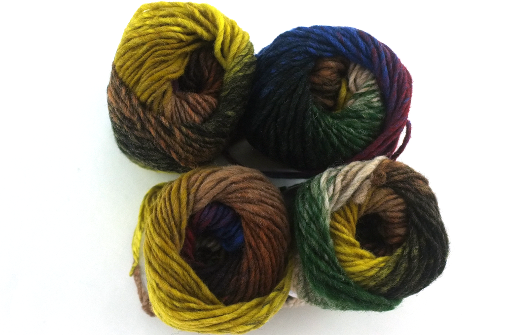 Noro Kureyon Color 441, Worsted Weight 100% Wool Knitting Yarn, mustard, green, blue, brown - Red Beauty Textiles