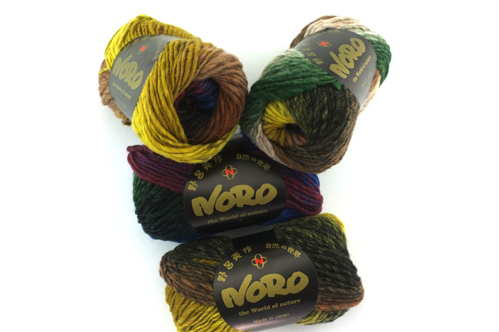 Noro Kureyon Color 441, Worsted Weight 100% Wool Knitting Yarn, mustard, green, blue, brown by Red Beauty Textiles