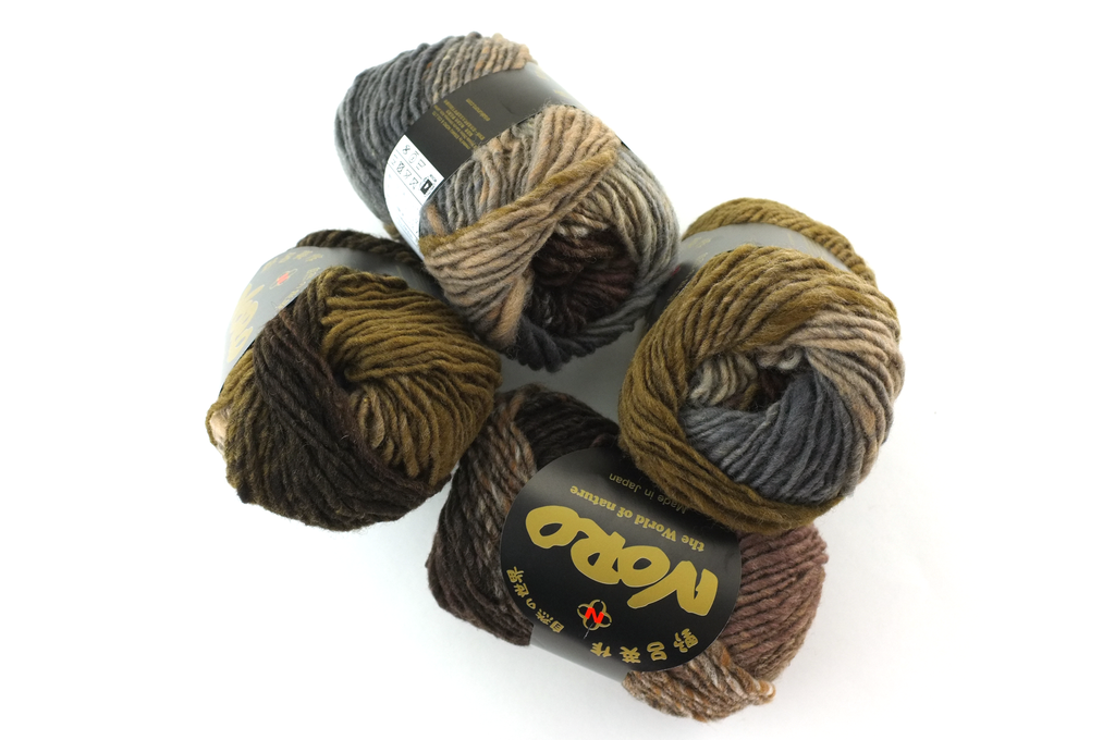 Noro Kureyon Color 450, Worsted Weight 100% Wool Knitting Yarn, browns, neutrals, army green, gray - Red Beauty Textiles