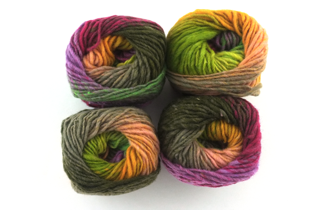 Noro Kureyon Color 95, Worsted Weight 100% Wool Knitting Yarn, melon, magenta, olive