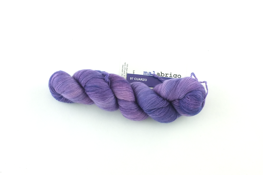 Malabrigo Lace in color Cuarzo, Lace Weight Merino Wool Knitting Yarn, medium purple, #097 - Red Beauty Textiles