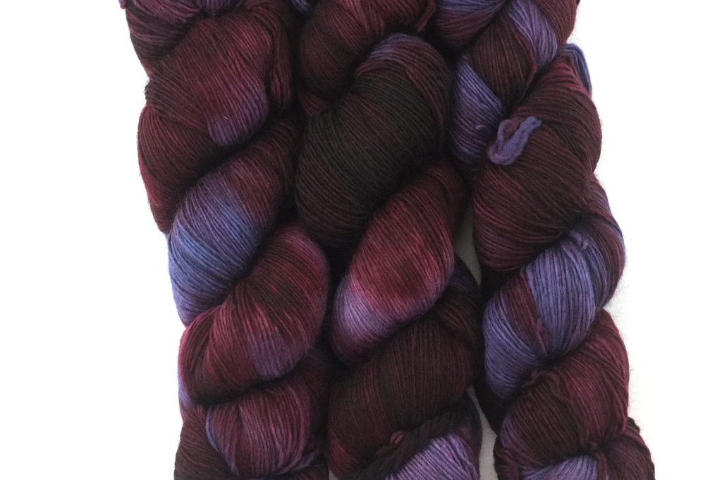 Malabrigo Lace in color Velvet Grapes, Lace Weight Merino Wool Knitting Yarn, dark magenta purple, #204 - Red Beauty Textiles