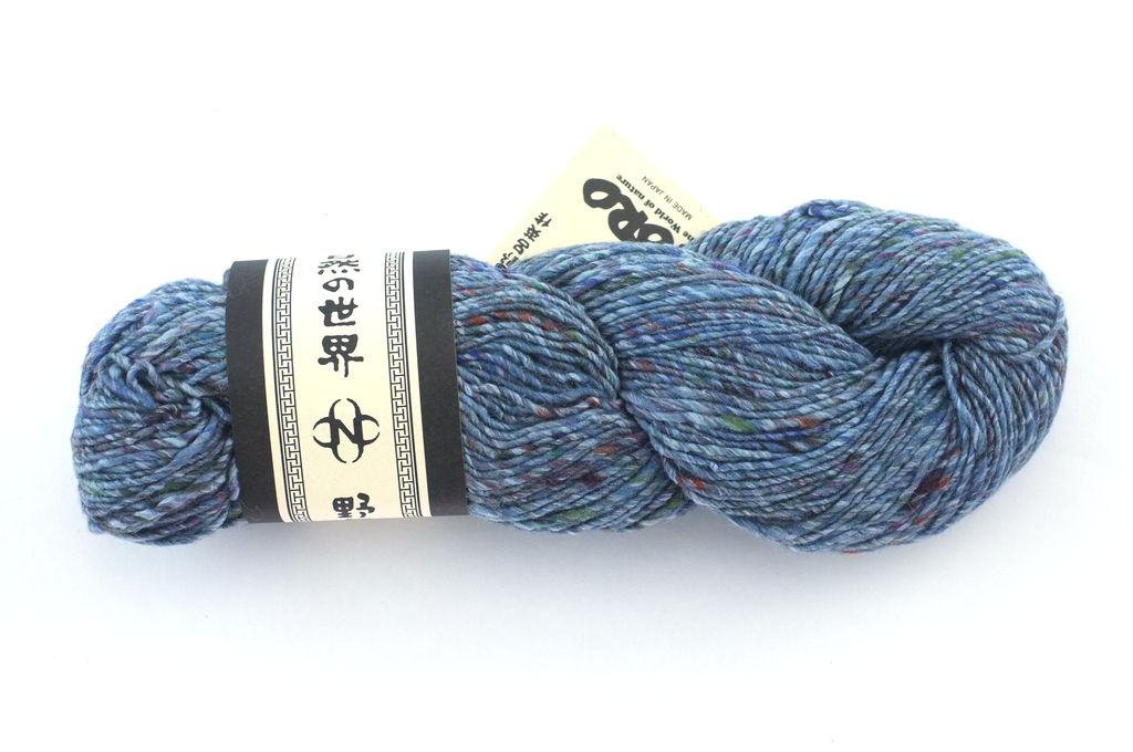 Noro Madara Color 04, wool silk alpaca, worsted weight knitting yarn, slate blue tweed by Red Beauty Textiles