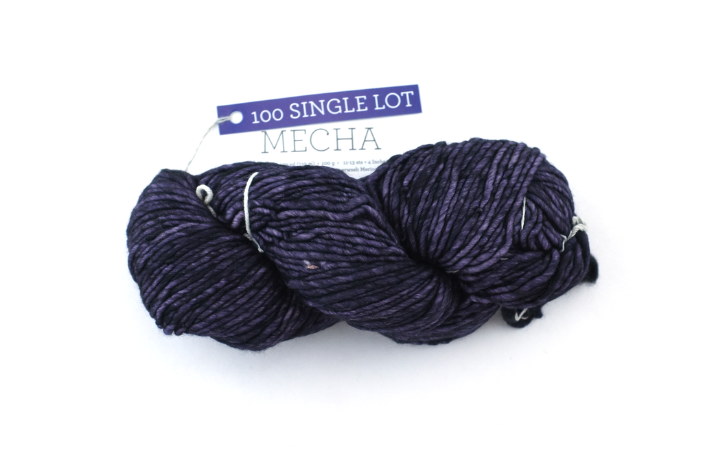 Malabrigo Mecha sample sale, black, purple, Bulky Weight Merino Wool Knitting Yarn, single lot sale - Red Beauty Textiles