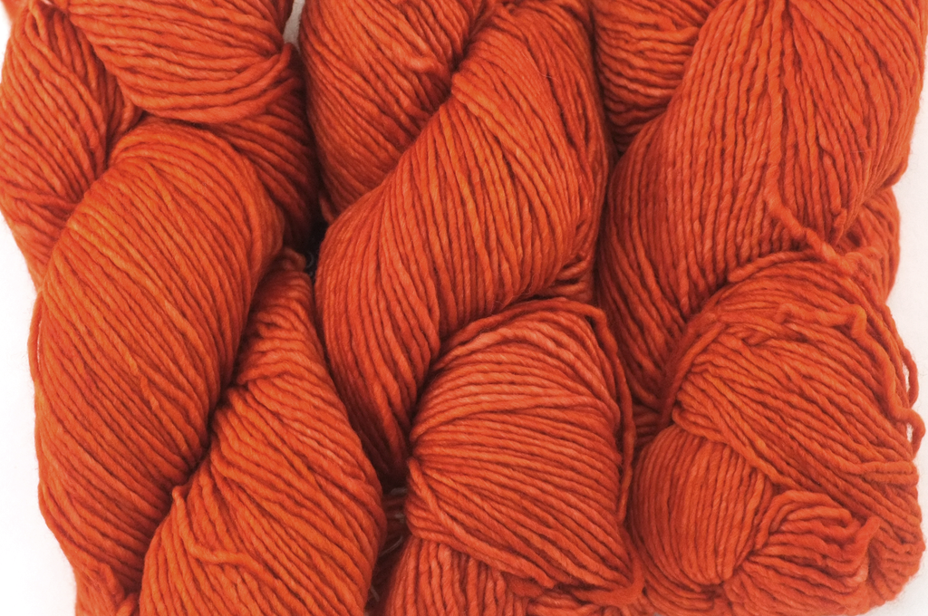 Malabrigo Worsted in color Glazed Carrot, #016, Merino Wool Aran Weight Knitting Yarn, orange - Red Beauty Textiles