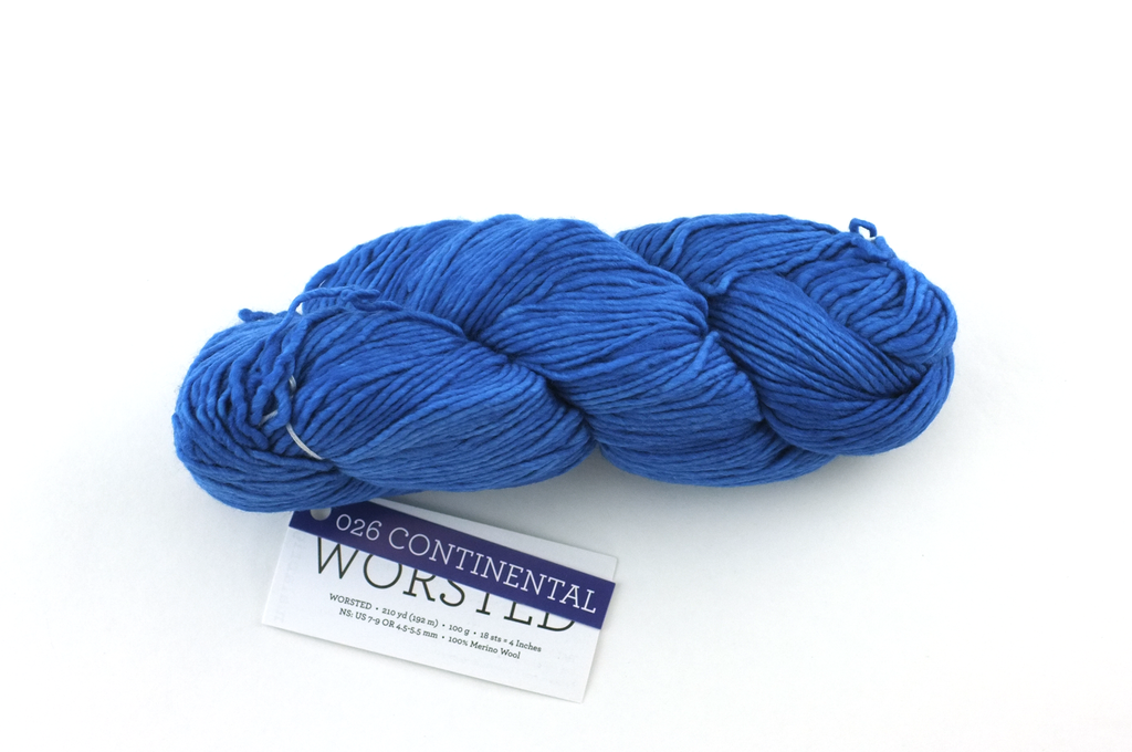 Malabrigo Worsted in color Continental Blue, #026, Merino Wool Aran Weight Knitting Yarn, clear blue - Red Beauty Textiles