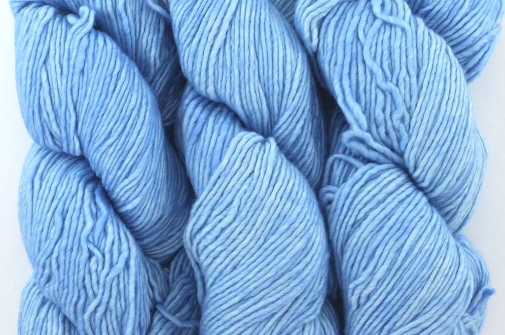 Malabrigo Worsted in color Blue Surf, #028, Merino Wool Aran Weight Knitting Yarn, warm light blue - Red Beauty Textiles