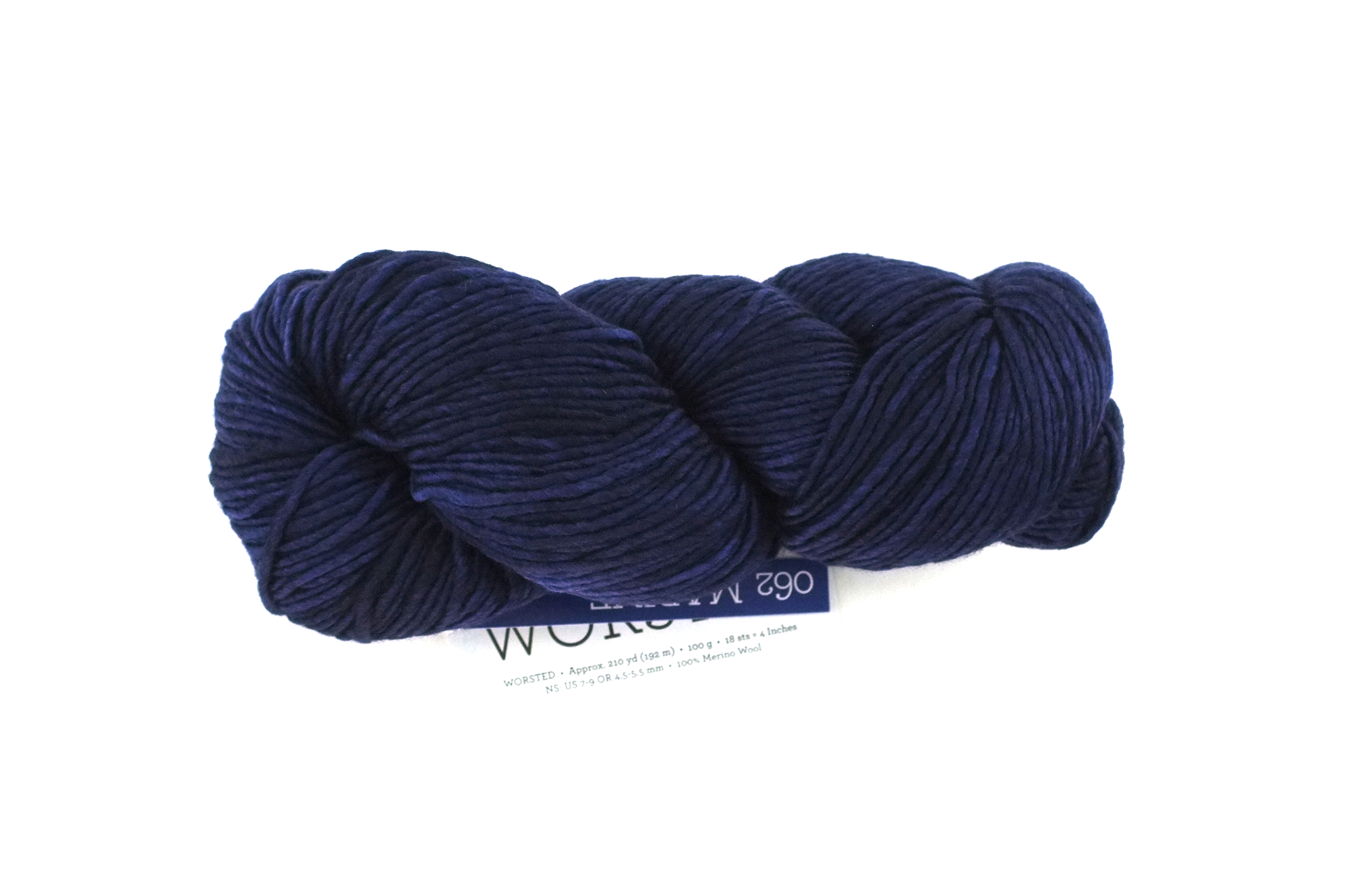 Malabrigo Worsted in color Marine, #062, Merino Wool Aran Weight Knitting Yarn, darkest blue - Red Beauty Textiles